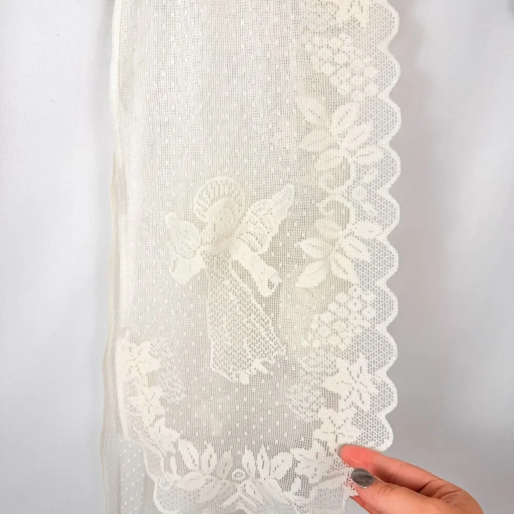 Christmas Nativity Manger Scene Lace Table Mantle Runner 45 in Elegant